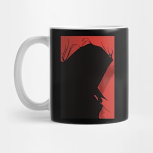 The Eminence in Shadow | Dope Black Silhouette of Shadow-sama in Red Background Color Mug